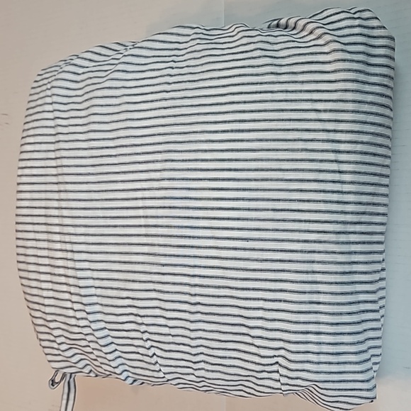 Pottery Barn Kids Navy White Ticking Stripes Rushing Front Twin Duvet Cover